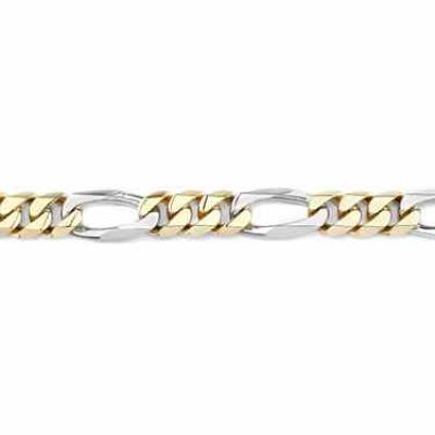 Figaro Bracelet, 14K Two-Tone Gold, 13mm -  - FIG-400-TT