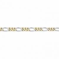 Figaro Bracelet, 14K Two-Tone Gold, 7mm