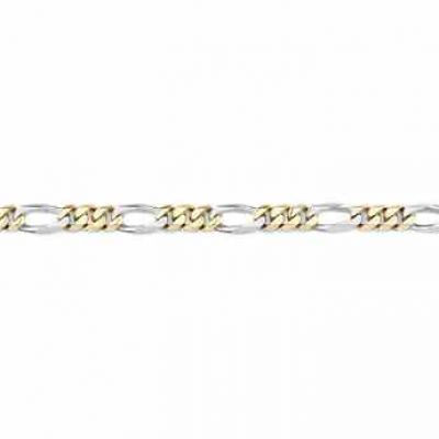 Figaro Bracelet, 14K Two-Tone Gold, 7mm -  - FIG-200-TT