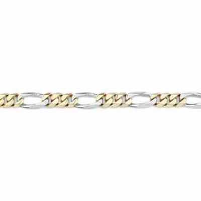 Figaro Bracelet, 14K Two-Tone Gold, 9mm -  - FIG-250-TT