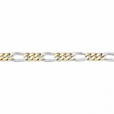 Figaro Bracelet, 14K Two-Tone Gold, 9mm -  - FIG-250-TT