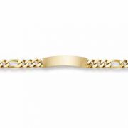 Figaro Link ID Bracelet - 14K Gold