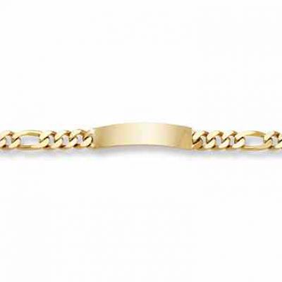 Figaro Link ID Bracelet - 14K Gold -  - BR93-9