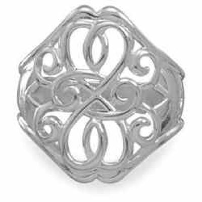 Filigree Heart Design Sterling Silver Rings -  - MMA-82450