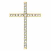 First Resurrection Diamond Cross Pendant in Yellow Gold