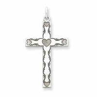 Five-Hearts Sterling Silver Cross Necklace