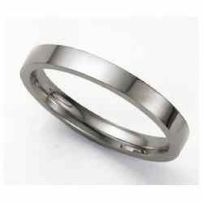 Flat Platinum Wedding Band Ring - 3mm -  - PLAT-FM3