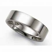 Flat Platinum Wedding Band Ring - 6mm
