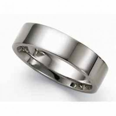 Flat Platinum Wedding Band Ring - 6mm -  - PLAT-FM6