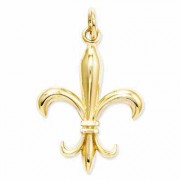 Fleur De Lis Charm Pendant in 14K Gold