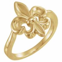 Fleur-de-Lis Ring for Women in 14K Yellow Gold
