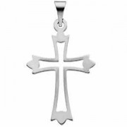 Fleurie Cross Pendant, 14K White Gold
