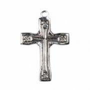Floral Design Vintage Style Cross in Sterling Silver
