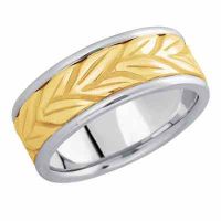 Floral Vine Wedding Band in 14K Two-Tone Gold