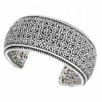 Flower Cuff Bracelet in Sterling Silver