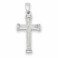 For God So Loved The World Diamond Cross Pendant, Sterling