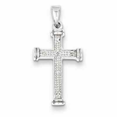 For God So Loved The World Diamond Cross Pendant, Sterling -  - QGCR-QDX165