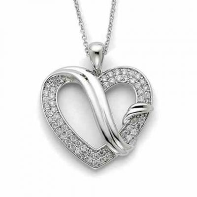 Forever Grateful Sterling Silver Heart Necklace -  - QG-QSX381