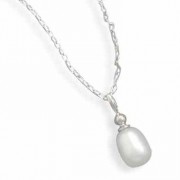 Freshwater Cultured Pearl Necklace in Sterling Silver