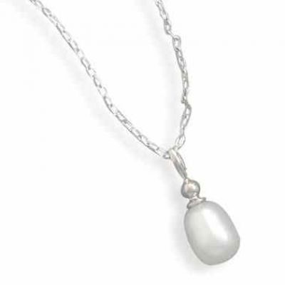 Freshwater Cultured Pearl Necklace in Sterling Silver -  - MMA-33175