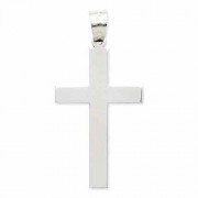 Full of Grace 14k White Gold Plain Christian Cross Necklace