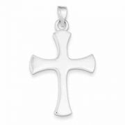 Full of Grace Polished Cross Pendant in Sterling Silver