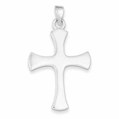 Full of Grace Polished Cross Pendant in Sterling Silver -  - QGCR-QC7233