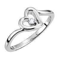Full of Love Diamond Heart Ring in White Gold