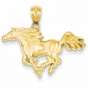 Galloping Horse Pendant in 14K Gold