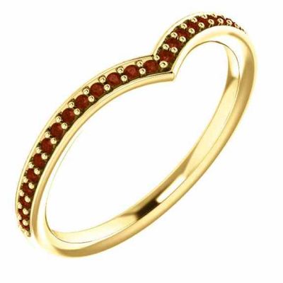 Garnet V Ring in 14K Yellow Gold -  - STLRG-123076GTY