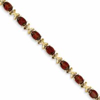 Garnet XOXO Bracelet in 14K Yellow Gold