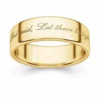 Genesis Bible Verse Wedding Band Ring in 14K Gold