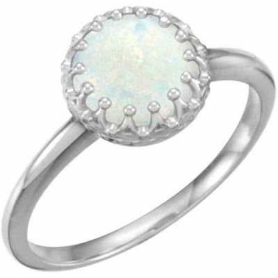 Genuine Australian Opal Ring, 14K White Gold -  - STLRG-71560OP