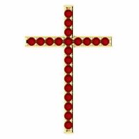 Gold Passion of the Cross Ruby Pendant