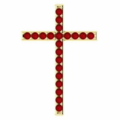 Gold Passion of the Cross Ruby Pendant -  - STLCR-R42337RBY