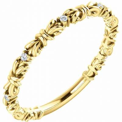 Golden Knot Diamond Stackable Ring -  - STLRG-123210Y