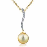 Golden Pearl & Diamond Celeste Pendant