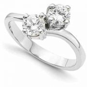 Half Carat Only Us 2 Stone Diamond Ring in 14K White Gold