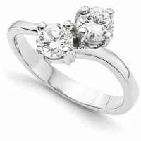 Only Us 2-Stone Round Diamond Ring in 14K White Gold