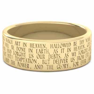 Hallowed Be Thy Name Lord s Prayer Ring in 14K Gold -  - WEDJR-2Y