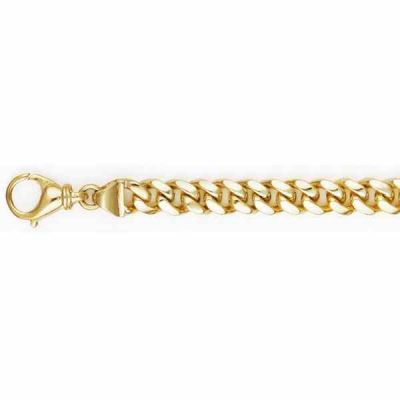 Handmade 6.5mm 14K Yellow Gold Curb Bracelet -  - AST-5203-9535-Y