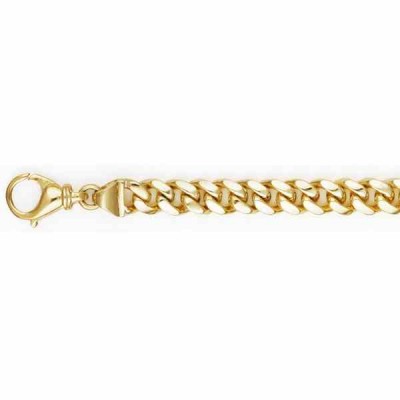 Handmade 14K Yellow Gold 5.8mm Curb Bracelet -  - AST-5202-9528-Y