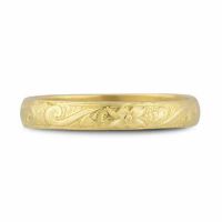Paisley Floral Wedding Band in 18K Yellow Gold