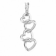 Heart Drop Pendant, 14K White Gold