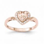 Heart Morganite & Diamond Ring in 14K Rose Gold