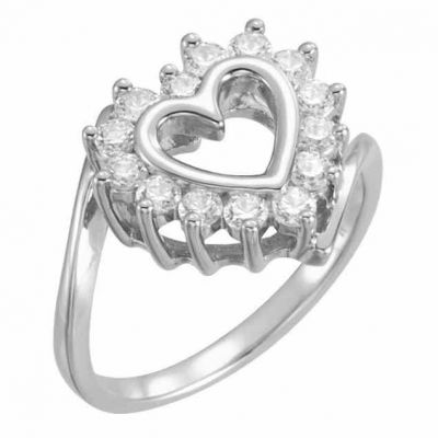 Heart-Shaped 0.21 Carat Diamond Ring in White Gold -  - STLRG-4734W
