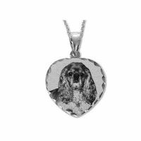 Heart Shaped Black and White Photo Necklace in Sterling Silver