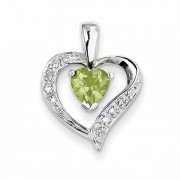Heart-Shaped Peridot Pendant in Sterling Silver