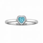Sterling Silver Heart-Cut Swiss-Blue Topaz Solitaire Ring