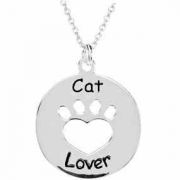 Heart U Back - Cat Lover Pendant in Sterling Silver